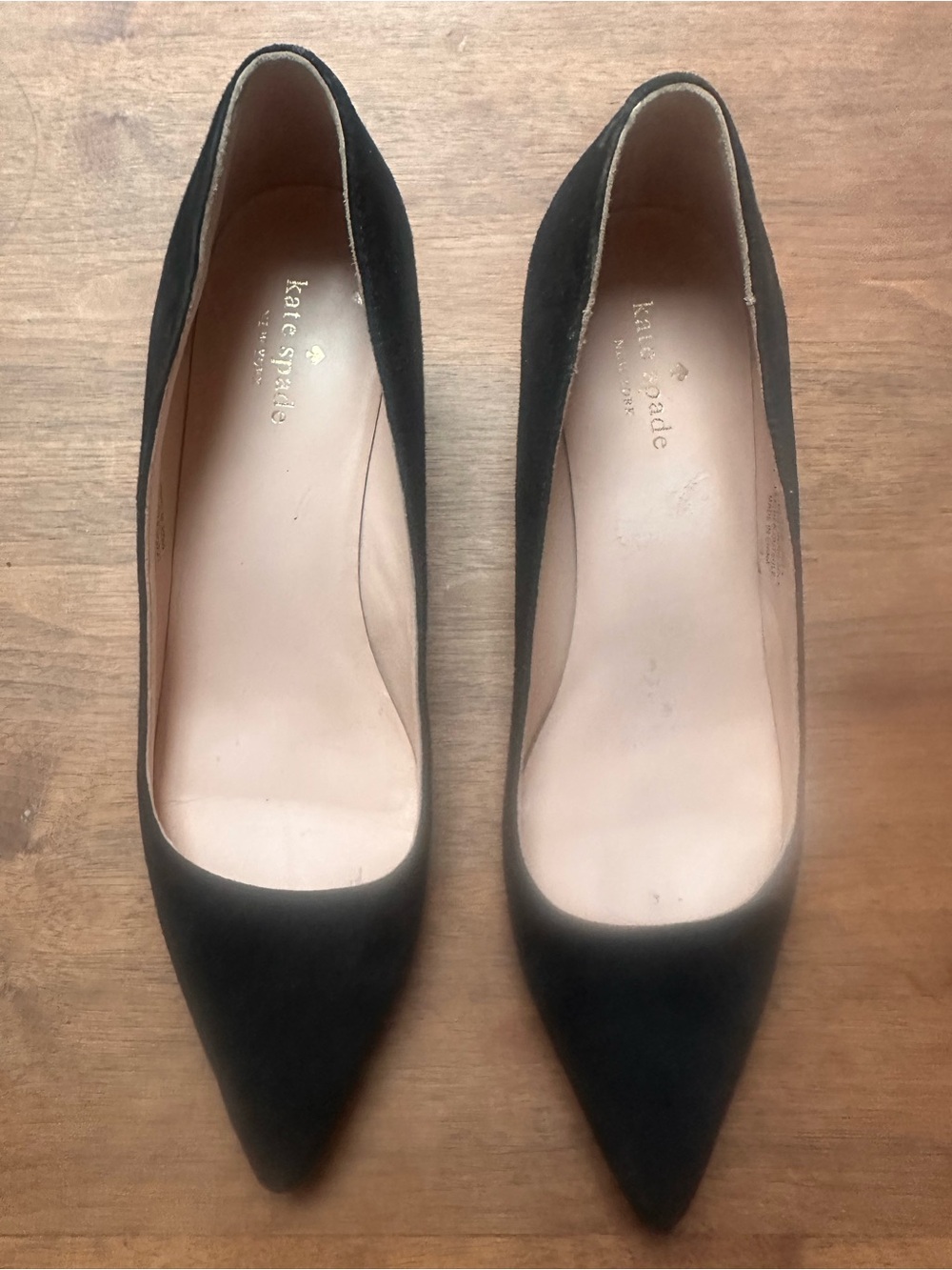 kate spade New York  Black Pointed-Toe Pumps with Multi Color Crystal Heel